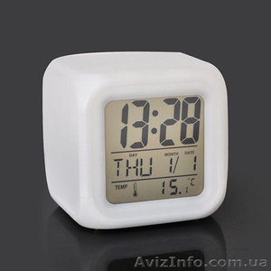 Часы кубик с меняющейся подсветкой, календарь, термометр, будильник - <ro>Изображение</ro><ru>Изображение</ru> #2, <ru>Объявление</ru> #639299