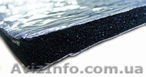 Шумоизоляция автомобиля,  каучуковая с липким слоем,  9мм. (Турция)