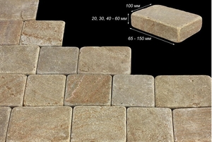 Брусчатка окатанная из песчаника