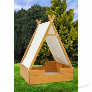 Детская песочница деревянная с крышкой и крышей